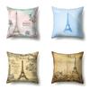 Polyester Pillow Cover Home Printed Pillow Cover Retro Tower European Building Cushion Cover Car Cushion Cover