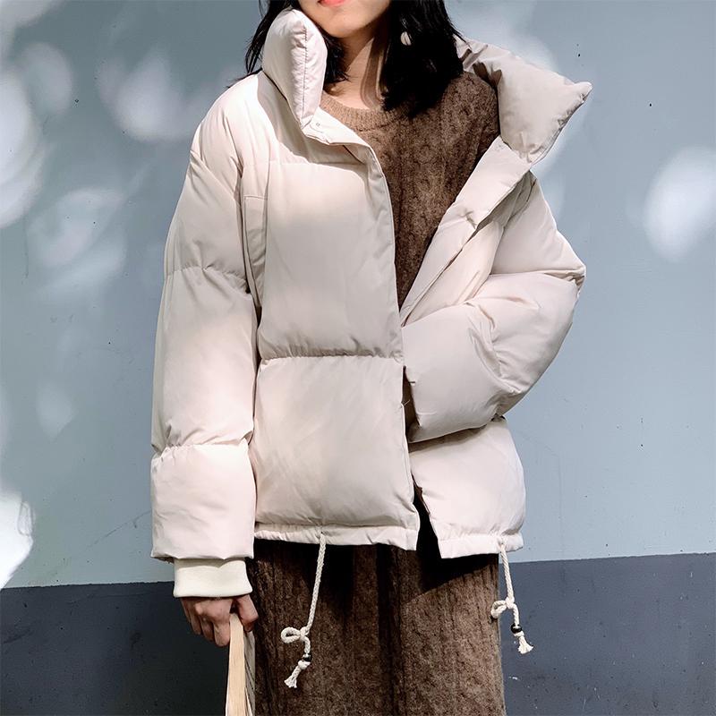 Women Autumn Winter Warm Down Parka Jacket Coats Short Thicken Stand Collar Pocket Solid S-L