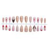 24x Almond Shape False Nail Christmas Full Cover Stick on Nail Santa Claus Press On Nail Manicures Supplies for Winter