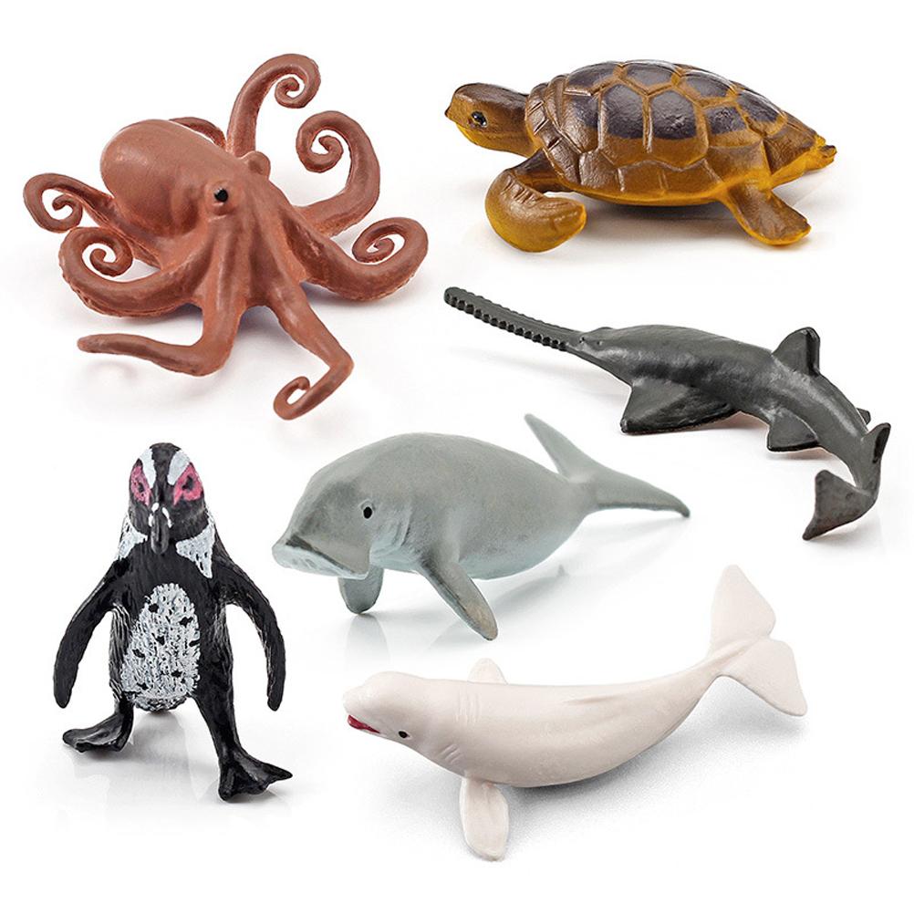12PCS Mini Sea  Toys for Kids Plastic Sea Animals Doll Simulation Ocean Animals Figures Model Gift