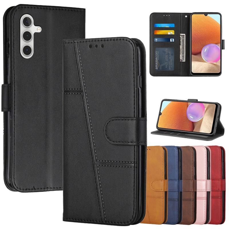 Leder Flip M56 Hülle für Samsung Galaxy M56 M16 M06 M05 M15 M35 M55 C55 F55 F15 F05 F16 F06 5G Magnetische Hüllen Brieftaschenhülle