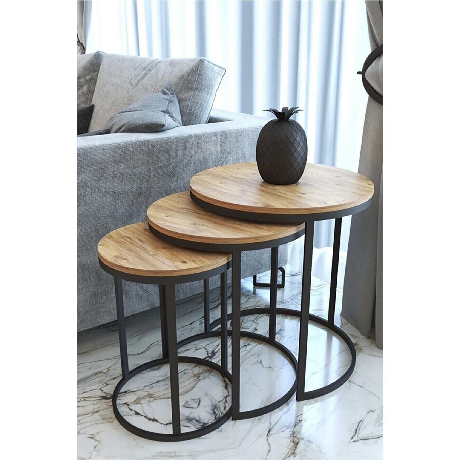 

C Nesting Coffee Table Dark Wood Pattern