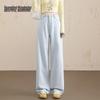 BEAUTIFUL WARDROBE Women's Loose High-Waist Wide-Leg Light Wash Jeans