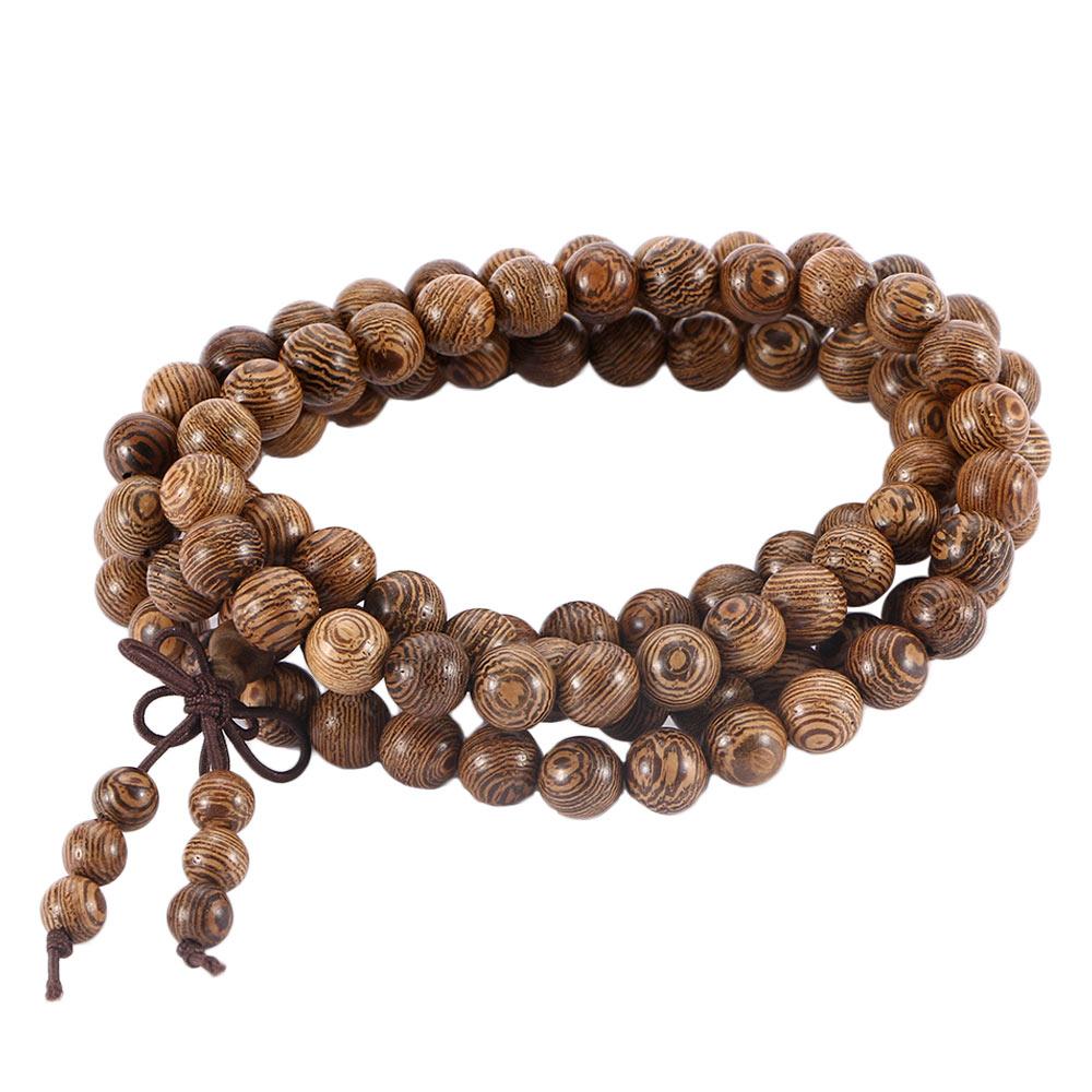 Fashion NEW Bangle Jewelry Tibetan Buddhist Wooden Wenge Buddha Mala Bracelet Rosary Prayer Beads