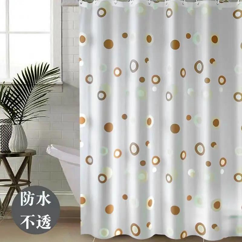 Shower Curtains 180cm PVC Leaves Modern Style Bathroom Curtain with Hooks Waterproof 71 Inches Simple Funny Shower Curtain Daily