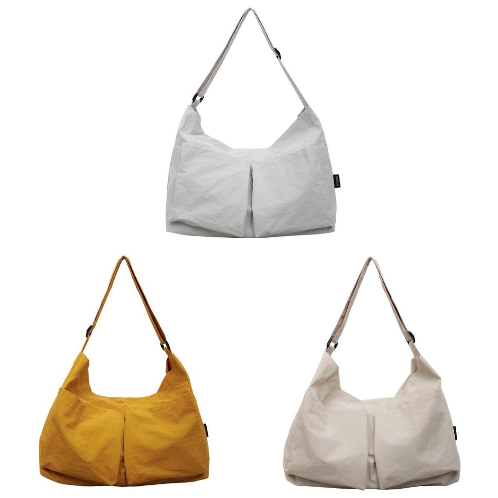 Borsa a tracolla minimalista in tela con chiusura a zip per uso quotidiano casual