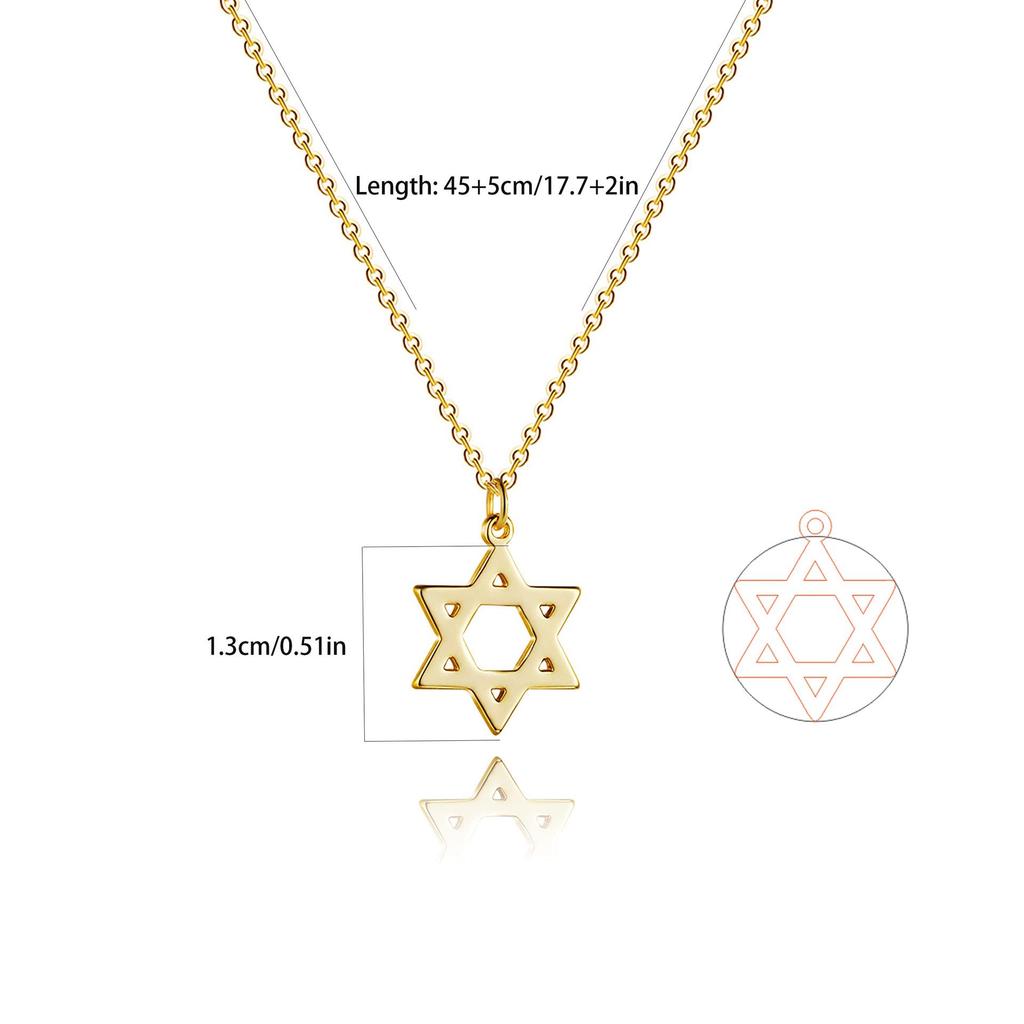 Exquisite Stainless Steel Hexagram and Cross Chain Choker Necklace