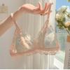 Pastel Lace Wireless Bra with Adjustable Thin Straps