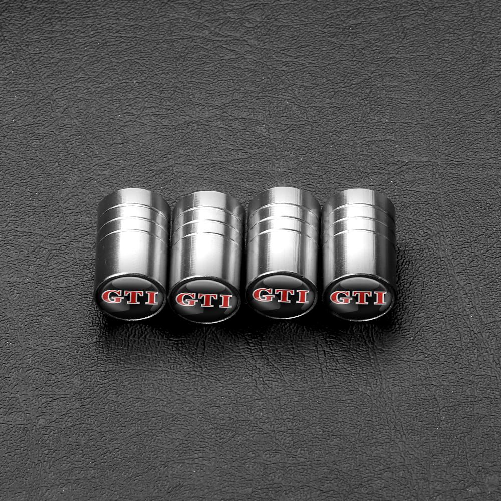 For Volkswagen A1 4pcs Car Tire Valve caps Metal Cap Case Decor Dustproof Accessories For Volkswagen Caddy Scirocco CC Golf MK7 Beetle GTI R Line