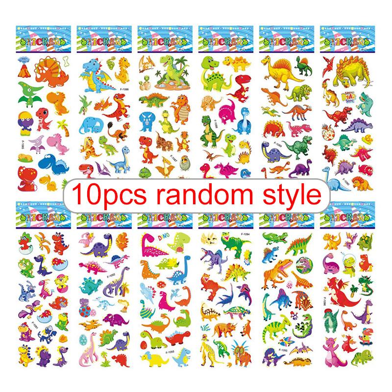 10sheets 3D Bubble Decorative Sticker Colorful Cartoon Cute Style Reusable Stickers for Birthday Christmas New Year Gift TMZ