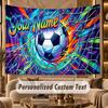 Soccer (211) Theme Wall Tapestry Customized With Name Text Personalized Hanging Tapestry For Bedroom Living Room Decor