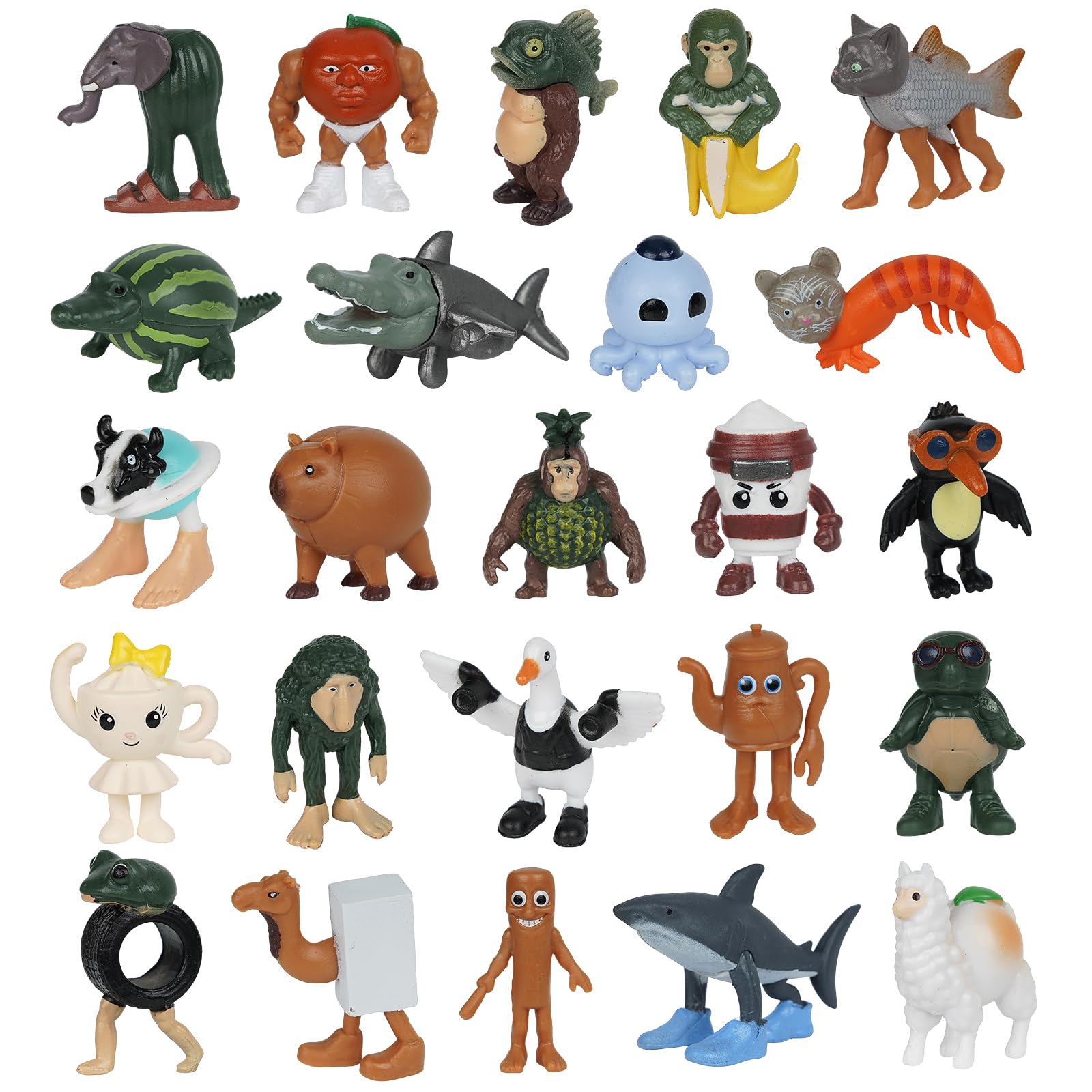 

24-Piece Italian Brain Lot Figures, Tuntuntunsahur, Horror Collection - Italian Brain Rot - Crazy and Fantasy Memetic Creatures Descend onto Your