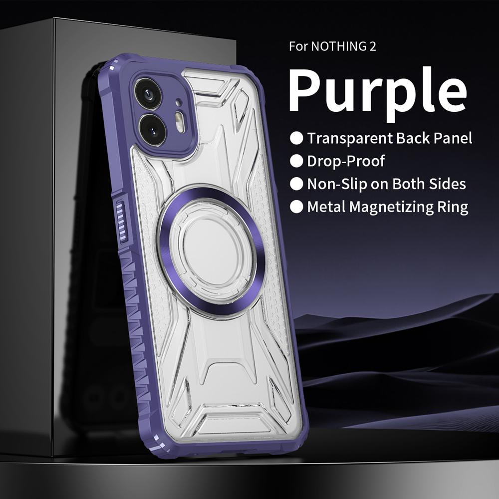 KEYSION Transparent Magnetic Case for Nothing Phone 2 1 Silicone+PC Heavy Duty Shockproof Phone Cover for Nothing Phone 1 2