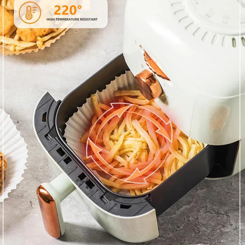 Non-Stick Air Fryer Liners Special Paper for Air Fryer Circular Baking Disposable Silicone Oil Oil Resistant Paper Tray Food Grade