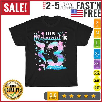 Filles 3ème Anniversaire Cette Sirène a 3 Ans Costume Enfant T-shirt Homme Femme NOUVEAU