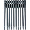 Hilitand 10pcs 100mm Long Torx Screwdriver Bits Set Alloy Steel 1/4" Hex Shank T10 Magnetic Security Star Head Screwdriver Bits (T 10)