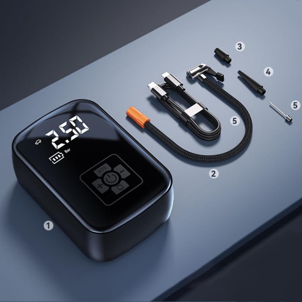 

Портативный автомобильный воздушный насос Беспроводной Интеллектуальный Цифровой дисплей Машины для накачивания шин Автомобильные Воздушные компрессоры Электрические Машины для накачивания шин чёрный