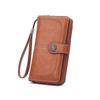 Oil Wax Leather Men's and Women's Wallets, Retro Wallets, Large Capacity, Long Change Bags, Multi-functional Cards
