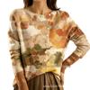 2026 Round Neck Loose Knit 3D Print Cardigan Sweater