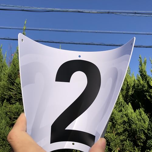 Numbered Sign Plates "1-10" White | 315 x 200mm White PVC Resin Board | Number Display Plates Parking Number Signs for Monthly/Contract Parking | 6 Mo