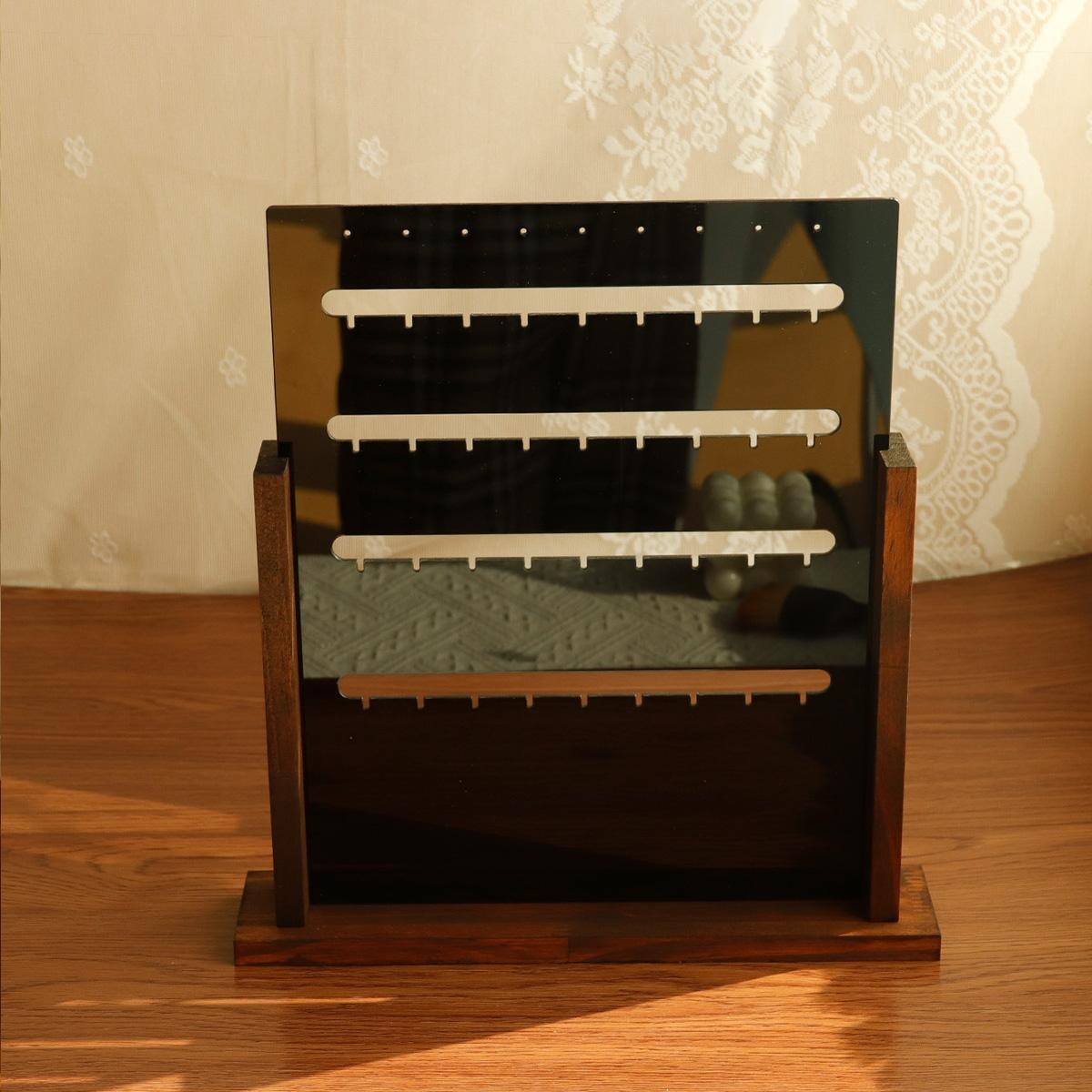 Деревянный органайзер-держатель для сережек большой вместимости, стойка для хранения сережек, витрина для украшений, настольная стойка-дисплей