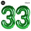 32 Inch Green Number Foil Balloons 0-9 Jungle Safari Theme Soccer Party Decor Kid Boy 1st Birthday Dinosaur Baby Shower Supplies