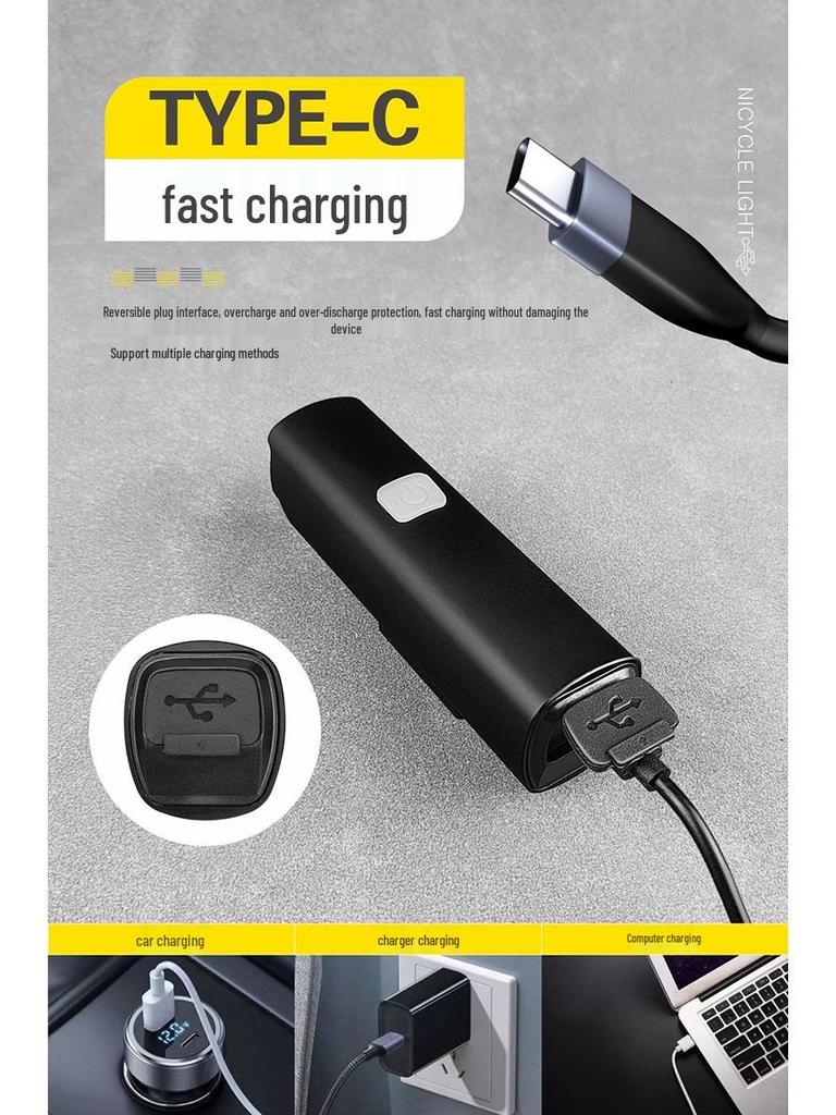 Rechargeable Aluminum Alloy LED Bicycle Headlight with High Brightness & Long Battery Life