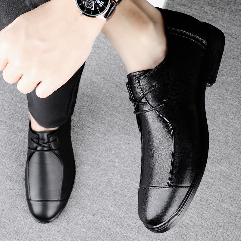 2024 Luxury Brand New Top Layer Cowhide Business Casual Leather Shoes Low Top Men's Shoes Fashion Lace Up Classic Leather Shoes