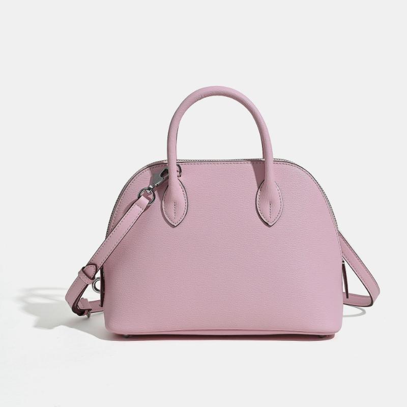 

Женская сумка для боулинга из коровьей кожи первого слоя, новая портативная сумка-мессенджер, сумка через плечо, большая вместительная сумка для поездок на работу, кожаная сумка-ракушка 25*10*20cm светло-фиолетовый