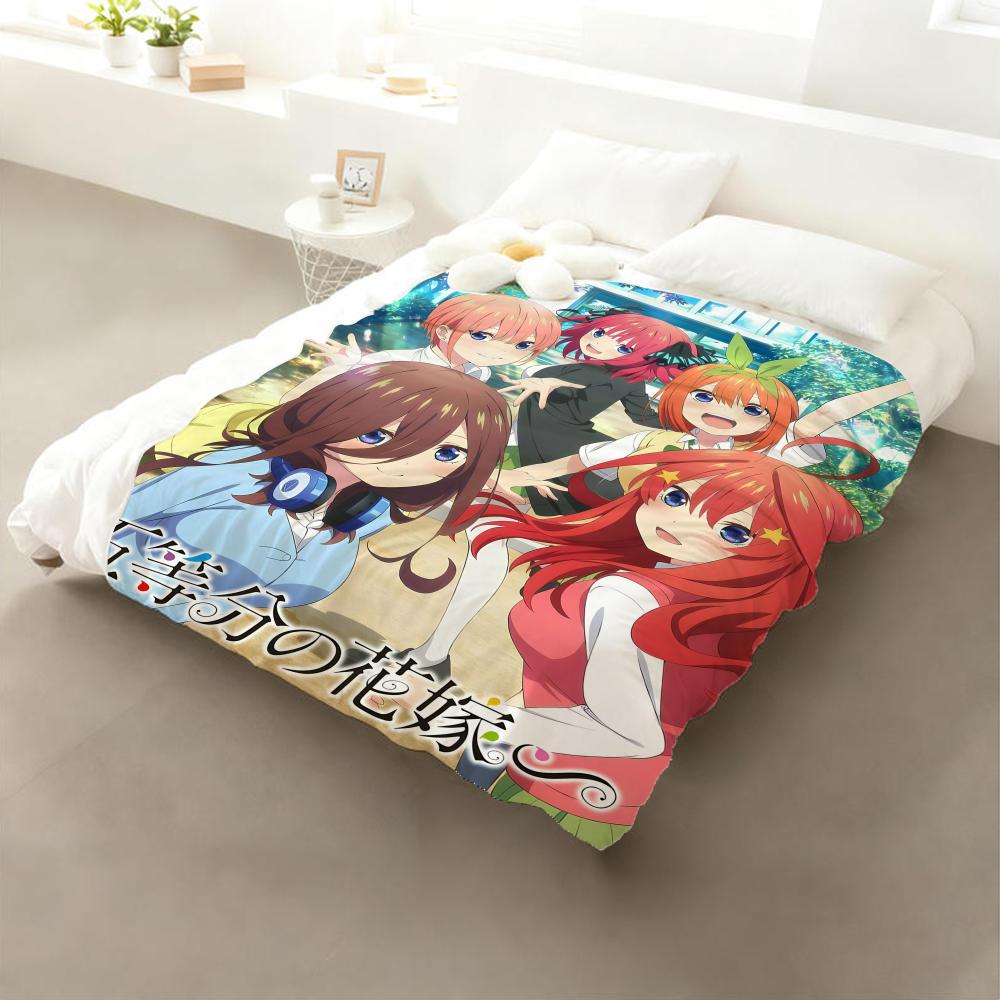 Anime The Quintessential Quintuplets Throw Flannel Throw Blanket: Soft Kid-Friendly Warm Anti-Static All Season Washable Couch