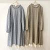 Spring Floral Forest Style Plus Size Lace Patchwork Linen Midi Dress