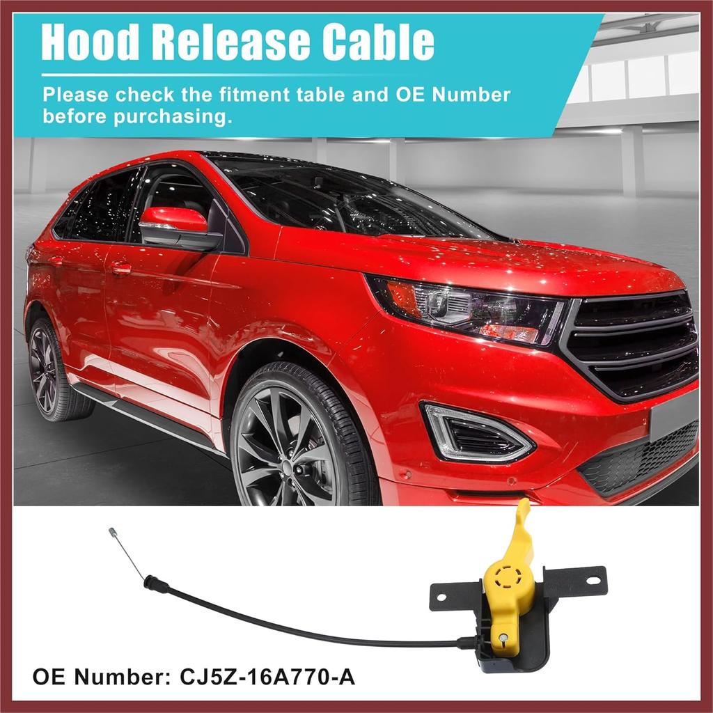 Car Engine Hood Release Cable for Ford Escape 2013-2018 for Lincoln MKC 2015-2018 Bonnet Release Lever Hood Latch Cable Replace CJ5Z-16A770-A 912-221