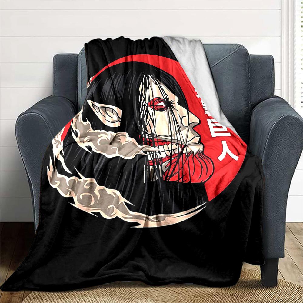 1pc Attack Titan Soft Flannel All Season Throw for Home, Office, Outdoor UseDurable Comfort Soft Warm Throw for Home