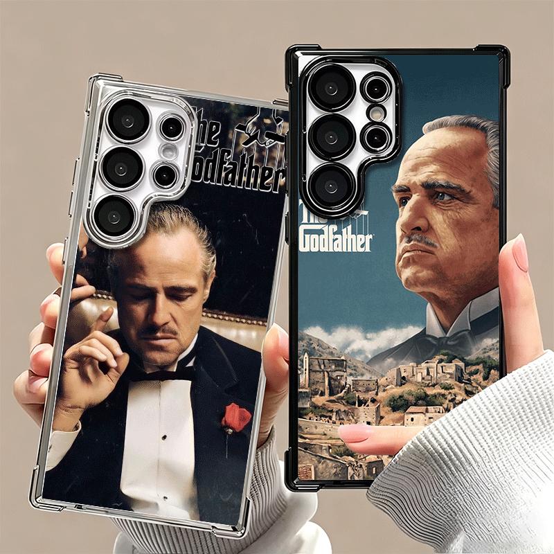 The Godfather TV Plating Phone Case For Samsung Galaxy S24 S25 FE S26 Edge S23 Ultra S22 S21 Plus S20 Anti-Fall Airabag Cover