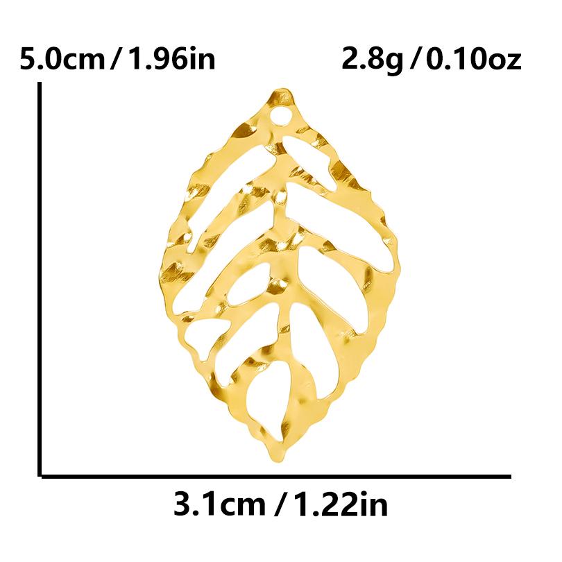 6pcs Gold Color Stainless Steel Charms For Jewelry Making Supplies Plant Leaf Flower Pendant Charm Cherry Pepper Sunflower Charm