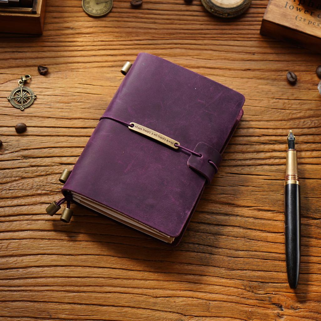 2026 First Layer Cowhide Notebook Genuine Leather Retro Travel Notebook Handmade Loose-leaf Notepad Diary Spot