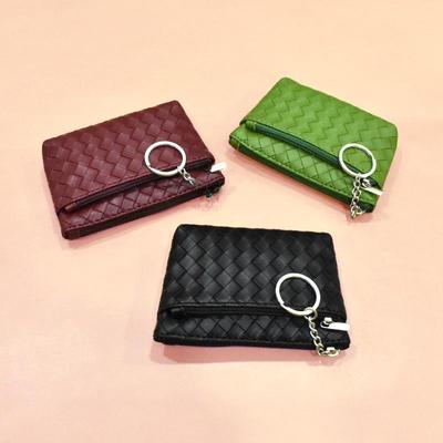 Porte-monnaie mini pour femmes à motif tissé