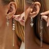 Heart Pendant Ear Buckle Fashionable Irregular  Tassel Earrings Sweet Cool Metal Chain Earrings Jewelry Accessories Gifts