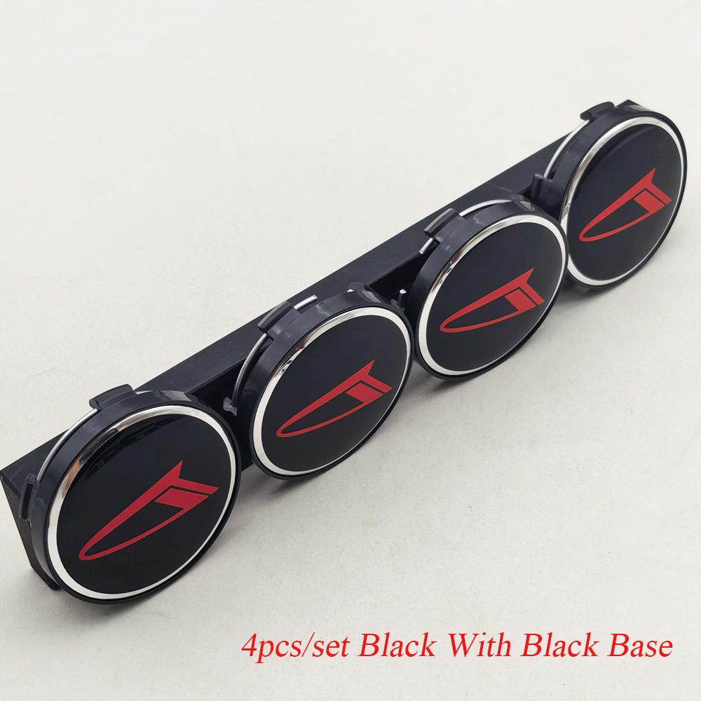 4Pcs 60mm Universal Car Wheel Center Hub Caps Black Red Sport Logo Chrome Rim Badge Emblem Dustproof Auto Tuning Accessories