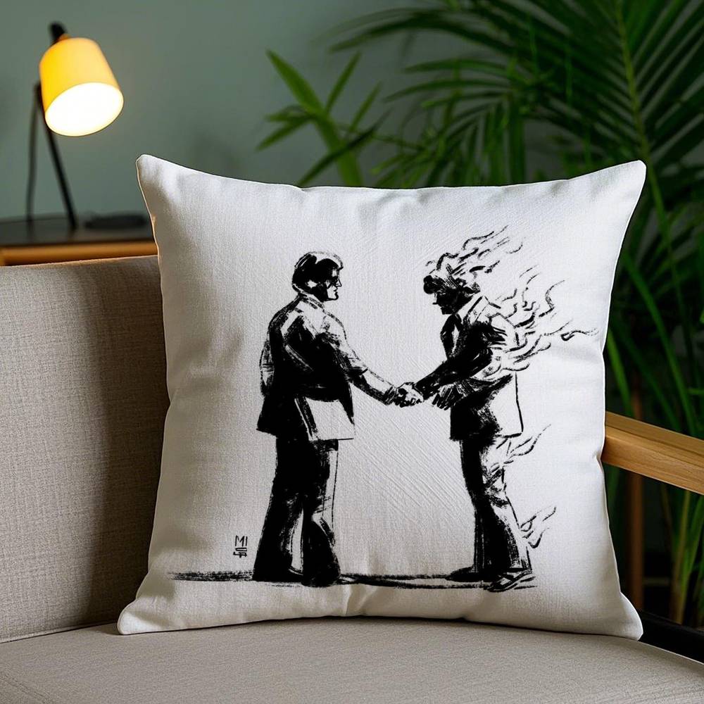 Band P-PinK FloydE Kissenbezug Sofa Kurzer Plüsch Beidseitiger HD-Druck Zimmer Zuhause Büro Geschenk Kissenbezug