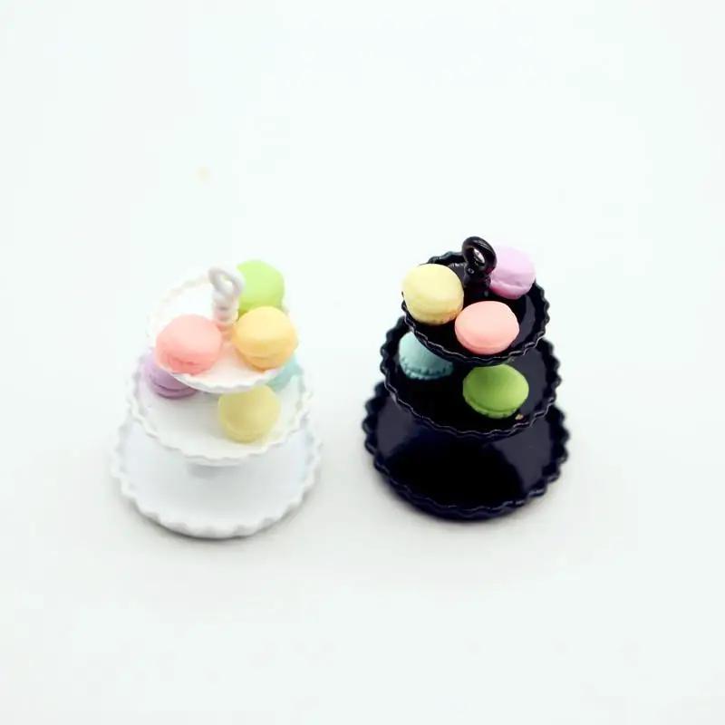 1Pcs Dollhouse Mini Cake Tray Model Simulation Miniature Cake Stand Ornament Toys Scene Decoration Doll House Accessories