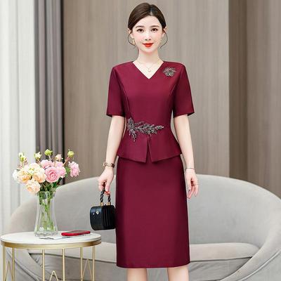 Robe de soirée rouge élégante - Tenue d'été 2024 élégante pour la belle-mère pour un banquet de mariage