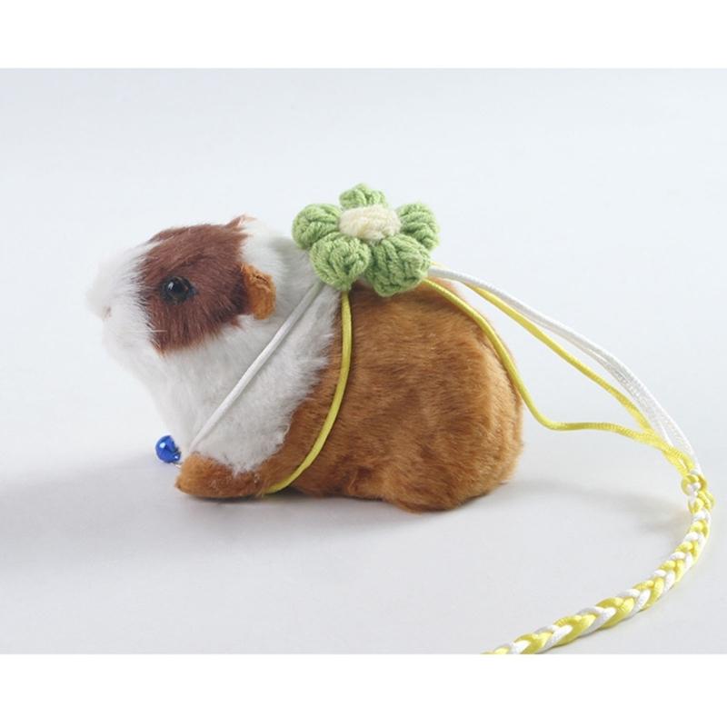 Adjustable Hamster Leash Harness with Flower Design Walking Rope For Small Animal Funny Entertainment Easy To Carry