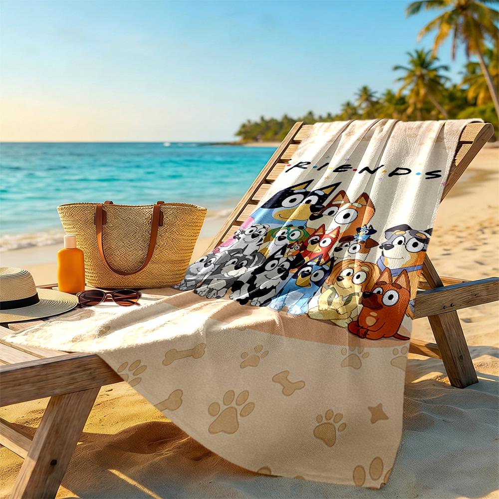 Bluey Beach Towel High Absorbency & Quick-Dry Comfortable Lightweight