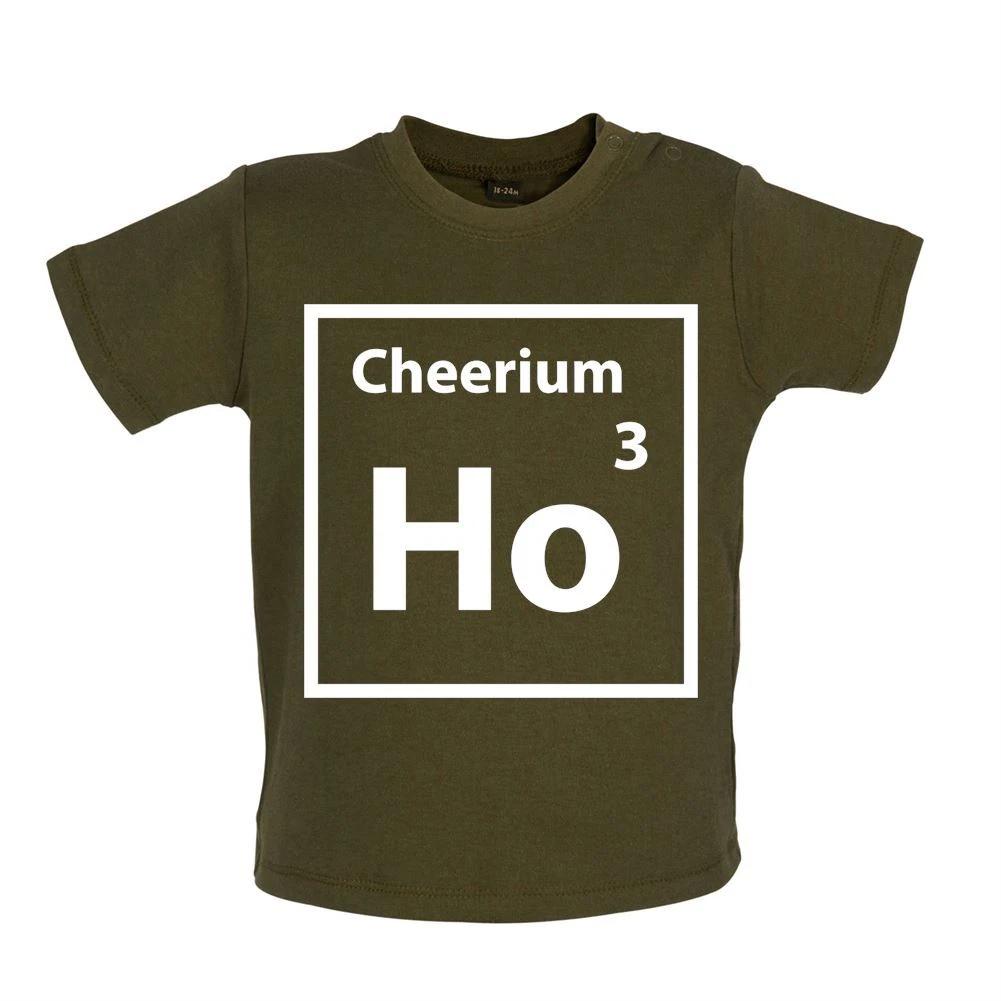 Ho Ho Ho (Cheerium) - Baby Kids Boys Girls Unisex T-Shirt / Babygrow - Santa Xmas Christmas Funny 120