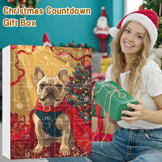 Christmas Dog Advent Calendar 24 Days Acrylic Ornament for Tree Decor Festive Countdown Surprise Gift for Kids Dog Lovers