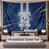 Custom Name Text Tapestry Dallas Cowboys Personalized Polyester Wall Tapestry For Bedroom And Room