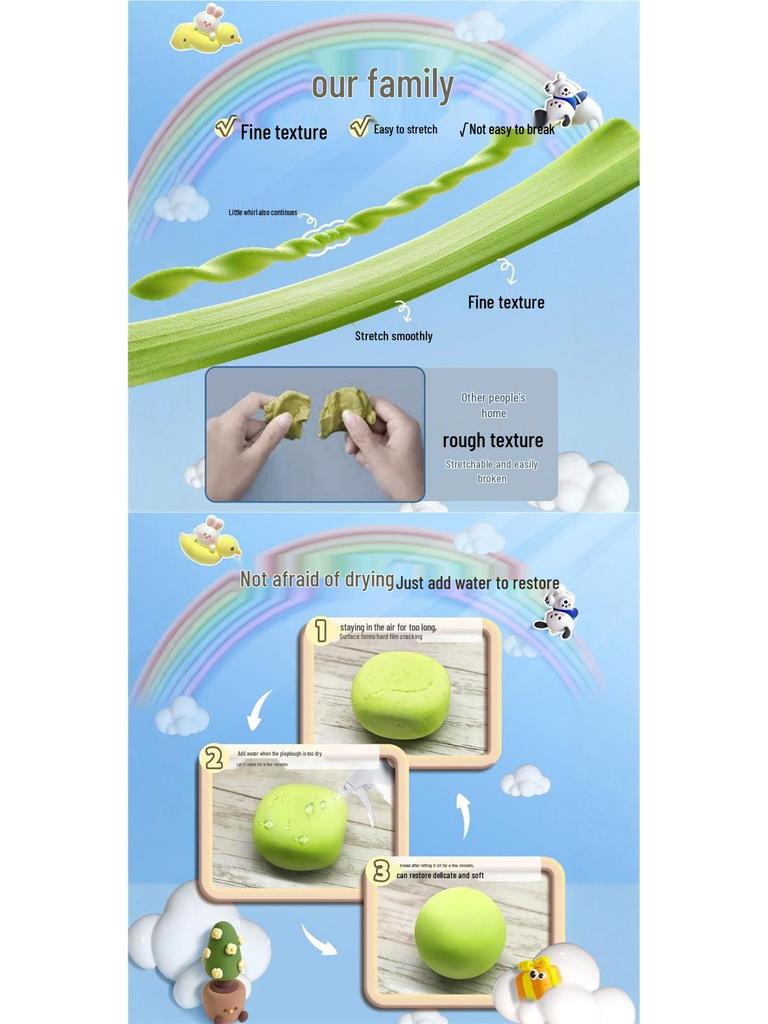 36-Color Clay Set for Kids - Multicolored Plasticine for Kindergarten and Primary School Projects