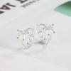 Bow Zircon Ear Buckle Women's Summer Temperament Earrings Personality Stud Earrings