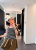 European-Style Striped Color-Block Knitted Camisole - Slim-Fit, Versatile, and Trendy Top